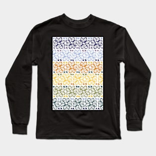 Fairisle Floral Sunset pattern Long Sleeve T-Shirt